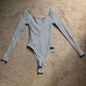 H&M striped long sleeve body suit